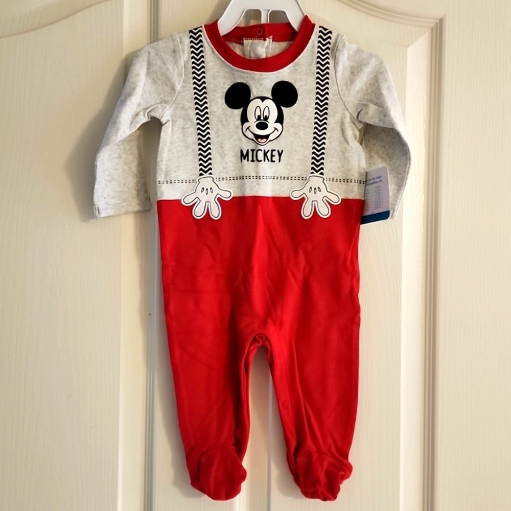 Disney Mickey Mouse footed onesie NWT